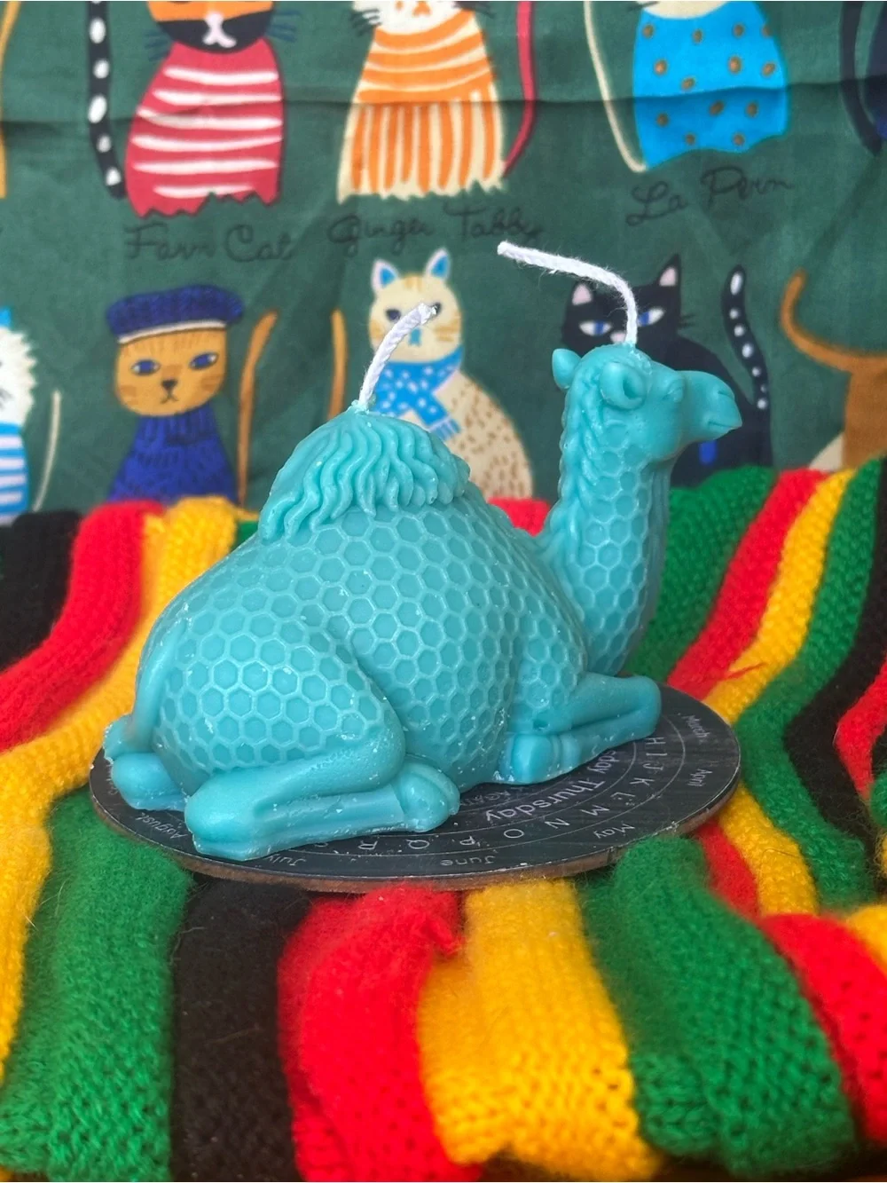 Turquoise Camel Candle
